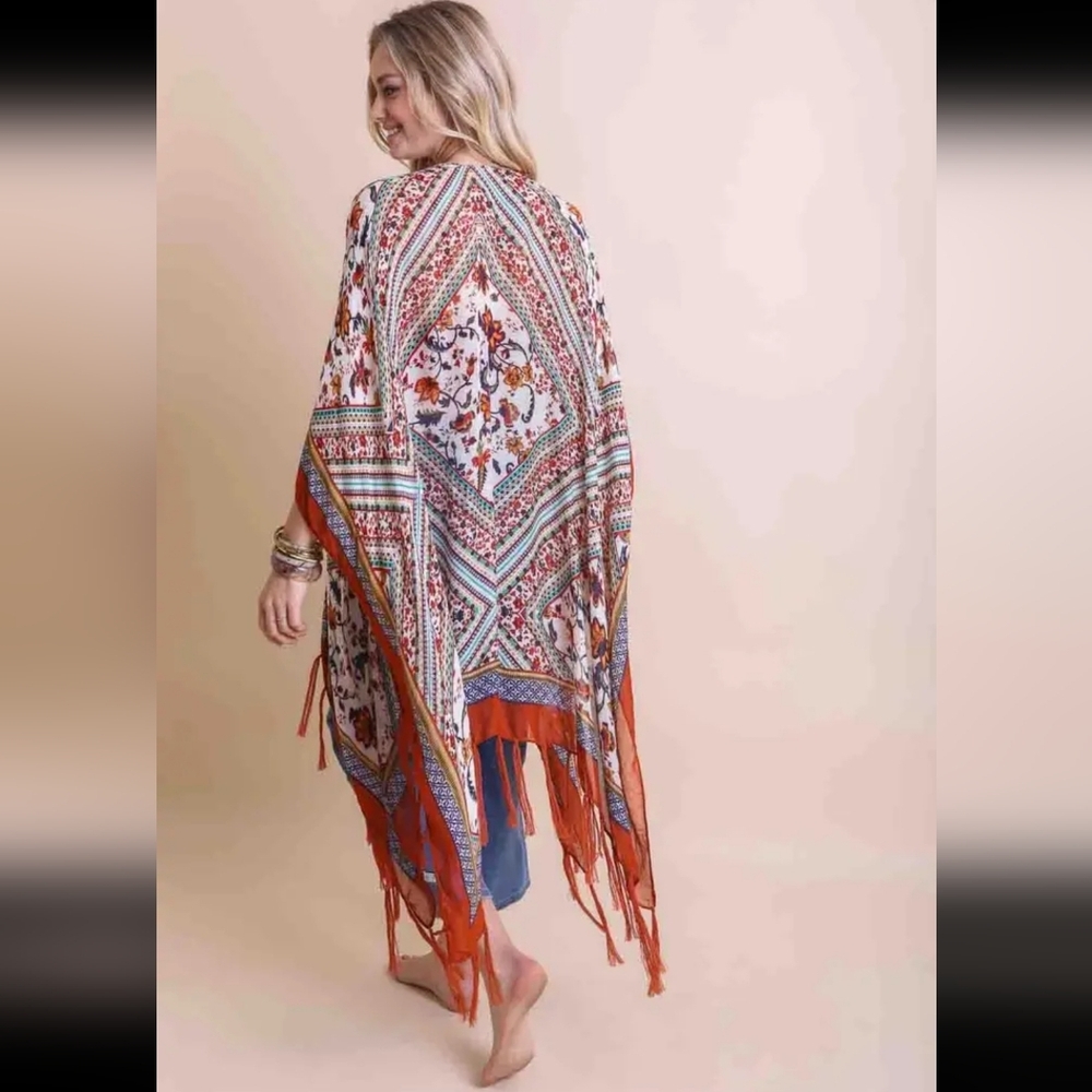 Bohemian Diamond Tassel Kimono - Picture 2 of 5